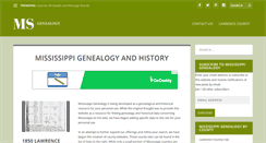Desktop Screenshot of mississippigenealogy.com